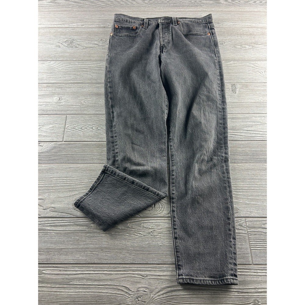 Levi's Premium Wedgie Jeans Black Button Fly Straight Denim Women's Size 28